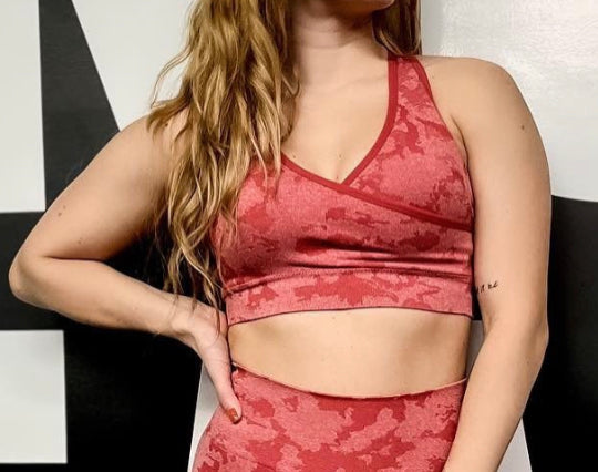 Red Camo Sports Bra